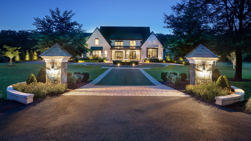 front driveway featuring landscape design of home in Leesburg, VA